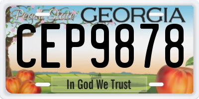GA license plate CEP9878