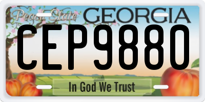 GA license plate CEP9880