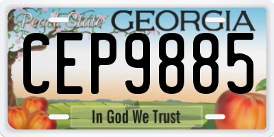 GA license plate CEP9885