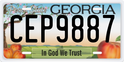 GA license plate CEP9887