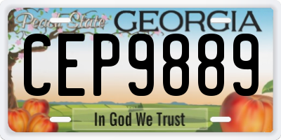 GA license plate CEP9889