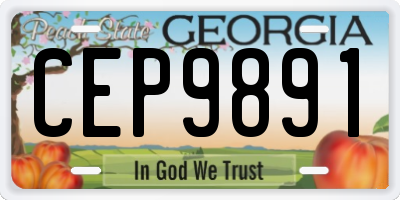 GA license plate CEP9891