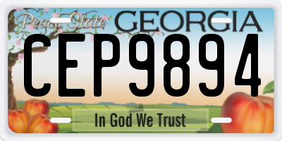 GA license plate CEP9894