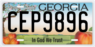GA license plate CEP9896