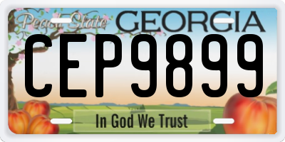 GA license plate CEP9899
