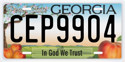 GA license plate CEP9904