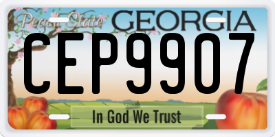 GA license plate CEP9907
