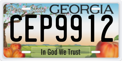 GA license plate CEP9912