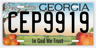 GA license plate CEP9919