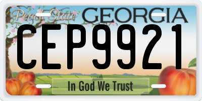 GA license plate CEP9921