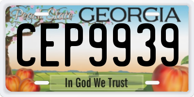 GA license plate CEP9939