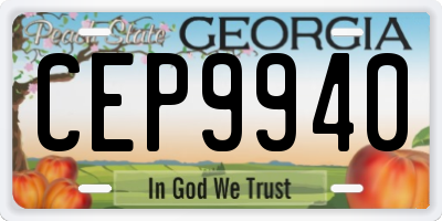 GA license plate CEP9940