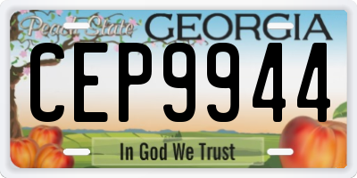 GA license plate CEP9944