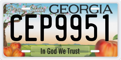 GA license plate CEP9951