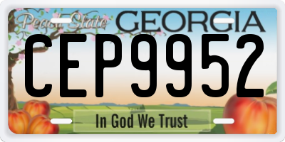 GA license plate CEP9952