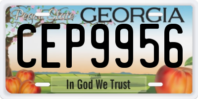 GA license plate CEP9956