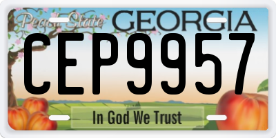 GA license plate CEP9957