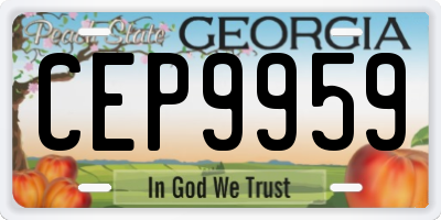 GA license plate CEP9959