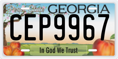 GA license plate CEP9967