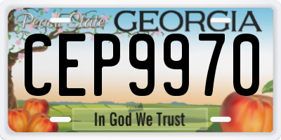 GA license plate CEP9970