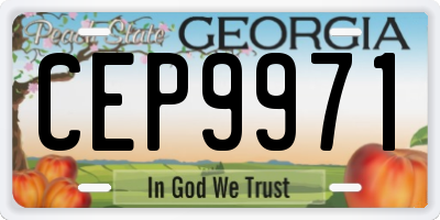 GA license plate CEP9971
