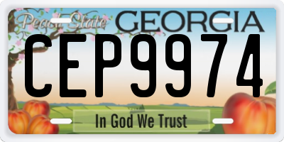 GA license plate CEP9974