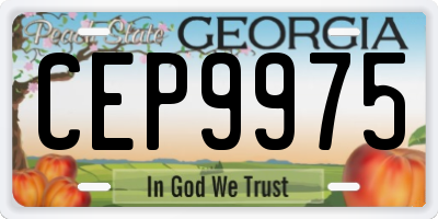 GA license plate CEP9975
