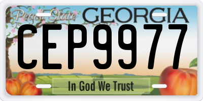 GA license plate CEP9977