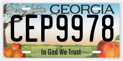 GA license plate CEP9978