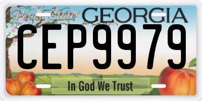 GA license plate CEP9979