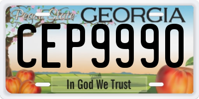 GA license plate CEP9990
