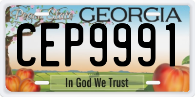 GA license plate CEP9991