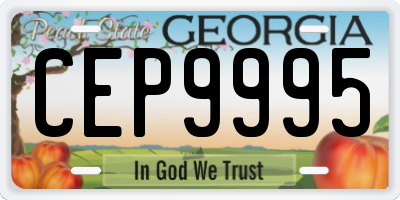 GA license plate CEP9995