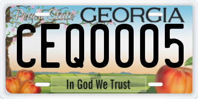 GA license plate CEQ0005