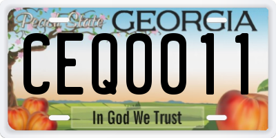GA license plate CEQ0011