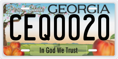 GA license plate CEQ0020