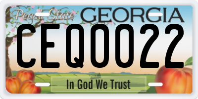 GA license plate CEQ0022