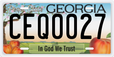 GA license plate CEQ0027