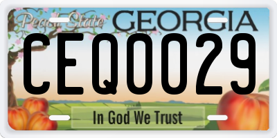 GA license plate CEQ0029