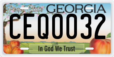 GA license plate CEQ0032