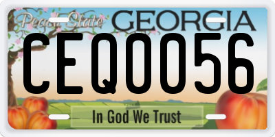 GA license plate CEQ0056