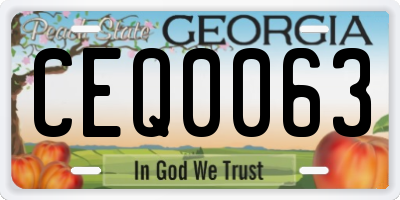 GA license plate CEQ0063