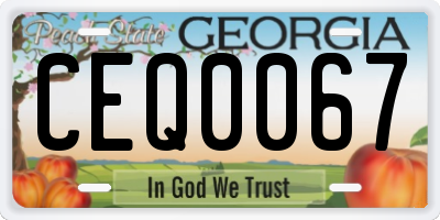GA license plate CEQ0067