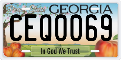 GA license plate CEQ0069