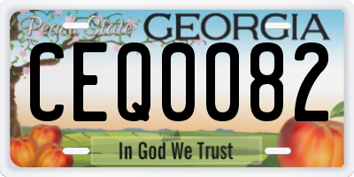 GA license plate CEQ0082