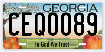 GA license plate CEQ0089