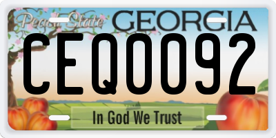GA license plate CEQ0092