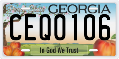 GA license plate CEQ0106