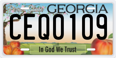 GA license plate CEQ0109