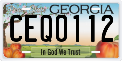 GA license plate CEQ0112